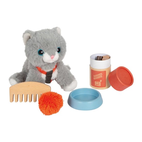 Small Foot Котенце с чанта за носене, с включени аксесоари за грижа Small Foot Котенце с чанта за носене, с включени аксесоари за грижа