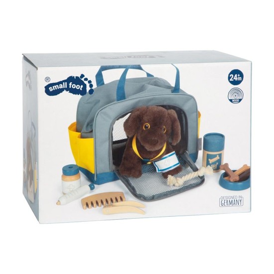 Small Foot Кученце с чанта за носене, с включени аксесоари за грижа Small Foot Кученце с чанта за носене, с включени аксесоари за грижа