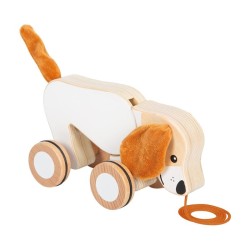 Small Foot Кученце за дърпане, дървено, с шумящи уши Small Foot Кученце за дърпане, дървено, с шумящи уши