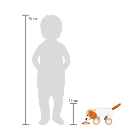 Small Foot Кученце за дърпане, дървено, с шумящи уши Small Foot Кученце за дърпане, дървено, с шумящи уши