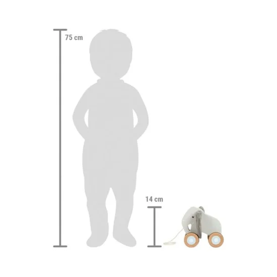 Small Foot Слонче за дърпане, дървено, с шумящи уши Small Foot Слонче за дърпане, дървено, с шумящи уши