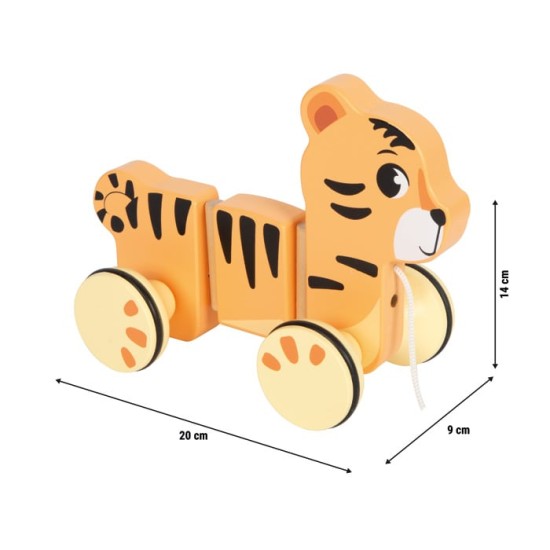 Small Foot Тигър Сафари, за дърпане, дървен Small Foot Тигър Сафари, за дърпане, дървен
