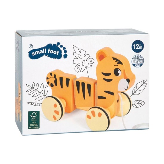 Small Foot Тигър Сафари, за дърпане, дървен Small Foot Тигър Сафари, за дърпане, дървен