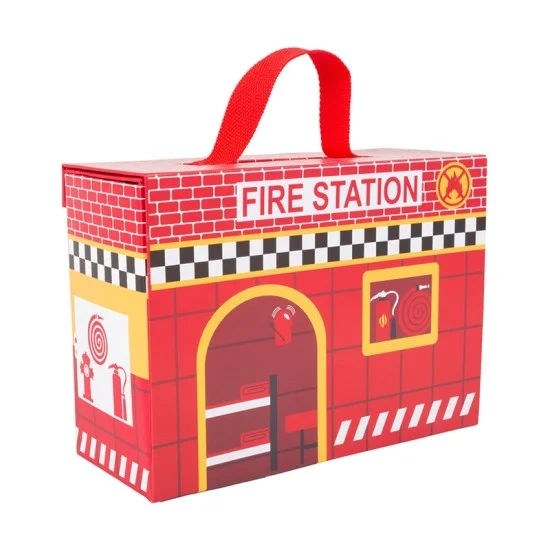 Small Foot Комплект за игра Пожарна, в куфарче, 13 части