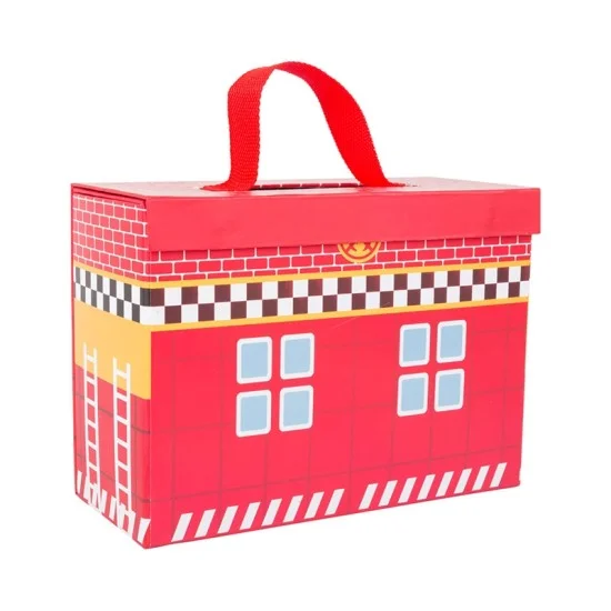 Small Foot Комплект за игра Пожарна, в куфарче, 13 части