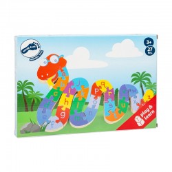 Small Foot Пъзел Змия, с букви, дървен, 27 части