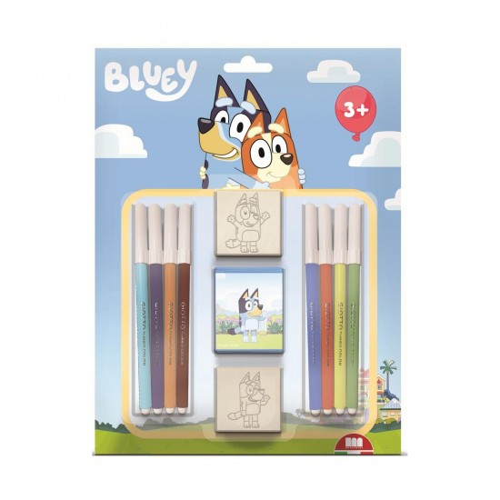 Multiprint Комплект Bluey, с 2 печата и 8 флумастера Multiprint Комплект Bluey, с 2 печата и 8 флумастера