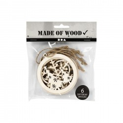 Creativ Company Фигури за декорация, коледни, дървени, 6 броя Creativ Company Фигури за декорация, коледни, дървени, 6 броя