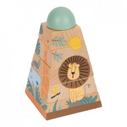 Small Foot Пъзел - кула Сафари, дървен, 6 части