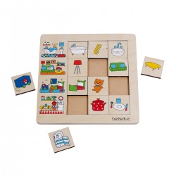 Beleduc Пъзел Нашият дом, за сортиране, дървен Beleduc Пъзел Нашият дом, за сортиране, дървен