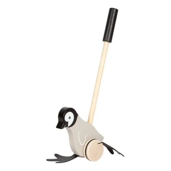 Small Foot Играчка пингвин за бутане, дървена
