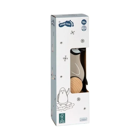 Small Foot Играчка пингвин за бутане, дървена