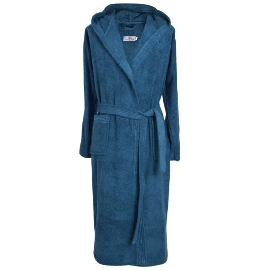 ХАЛАТ ЗА БАНЯ МЕМИ КАЧУЛКА M - ПЕТРОЛ 19-4234 TPX