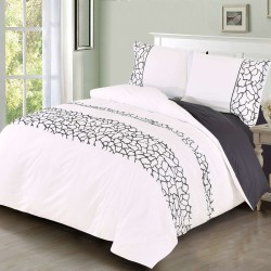 СПАЛНЯ ГОЛЯМА ПАМУЧЕН САТЕН БРОДЕРИЯ ОЛИВЪР 1 - БЯЛ/СИВ