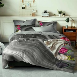 ЕДИНИЧЕН КОМПЛЕКТ ПАМУЧЕН САТЕН - РОЗИ