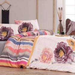 СПАЛНЯ ГОЛЯМА ПАМУЧЕН САТЕН - ПАСТЕЛНИ ЦВЕТЯ