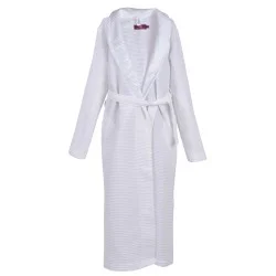 ХАЛАТ ЗА БАНЯ ВАФЕЛ ШАЛ ЯКА S - БЯЛ