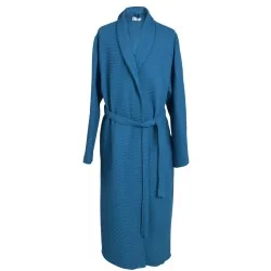 ХАЛАТ ЗА БАНЯ ВАФЕЛ ШАЛ ЯКА XXL - ПЕТРОЛ