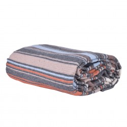 ОДЕЯЛО ПАМУК/АКРИЛ 150/200 - РАЙЕ/ОРАНЖ/СИВО