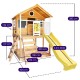 Голяма Детска Къща GINGER HOME с Пясъчник и Пързалка, за Игра на Открито в Двора и Градината, Дървена, 258х271.5х291 см.