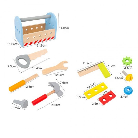 Дървени Инструменти в Кутия за Носене, Комплект за Игра, 22х12х15 см.