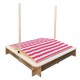 Детски Пясъчник GINGER HOME с Регулируем Покрив с UV Защита, 117x117x113 см, Дървен – Идеален за Игра на Открито Детски Пясъчник GINGER HOME с Регулируем Покрив с UV Защита, 117x117x113 см, Дървен – Идеален за Игра на Открито