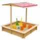 Детски Пясъчник GINGER HOME с Регулируем Покрив с UV Защита, 117x117x113 см, Дървен – Идеален за Игра на Открито Детски Пясъчник GINGER HOME с Регулируем Покрив с UV Защита, 117x117x113 см, Дървен – Идеален за Игра на Открито