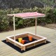 Детски Пясъчник GINGER HOME с Регулируем Покрив с UV Защита, 117x117x113 см, Дървен – Идеален за Игра на Открито Детски Пясъчник GINGER HOME с Регулируем Покрив с UV Защита, 117x117x113 см, Дървен – Идеален за Игра на Открито