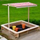Детски Пясъчник GINGER HOME с Регулируем Покрив с UV Защита, 117x117x113 см, Дървен – Идеален за Игра на Открито Детски Пясъчник GINGER HOME с Регулируем Покрив с UV Защита, 117x117x113 см, Дървен – Идеален за Игра на Открито