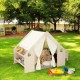 Детска Дървена Къща за Игра 6 в 1 GINGER HOME – Стол, Маса, Черна Дъска, Органайзер, Тента и Мека Подложка Детска Дървена Къща за Игра 6 в 1 GINGER HOME – Стол, Маса, Черна Дъска, Органайзер, Тента и Мека Подложка