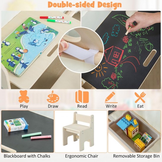 Детска Дървена Къща за Игра 6 в 1 GINGER HOME – Стол, Маса, Черна Дъска, Органайзер, Тента и Мека Подложка Детска Дървена Къща за Игра 6 в 1 GINGER HOME – Стол, Маса, Черна Дъска, Органайзер, Тента и Мека Подложка