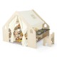 Детска Дървена Къща за Игра 6 в 1 GINGER HOME – Стол, Маса, Черна Дъска, Органайзер, Тента и Мека Подложка Детска Дървена Къща за Игра 6 в 1 GINGER HOME – Стол, Маса, Черна Дъска, Органайзер, Тента и Мека Подложка