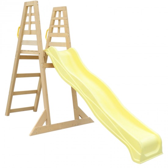 Детска Дървена Катерушка с Пързалка 2.2 м GINGER HOME, За Игра на Двора Детска Дървена Катерушка с Пързалка 2.2 м GINGER HOME, За Игра на Двора