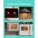 Детска Дървена Кухня със Звук, Светлина и Аксесоари за Готвене - Бяло/Сиво