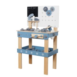 Детска Дървена Работилница с Инструменти, GINGER HOME, Синя, 46х26х67cm Детска Дървена Работилница с Инструменти, GINGER HOME, Синя, 46х26х67cm