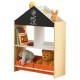 Етажерка за Играчки и Книжки GINGER HOME, Черна Дъска за Писане, Къщичка, Дърво Етажерка за Играчки и Книжки GINGER HOME, Черна Дъска за Писане, Къщичка, Дърво