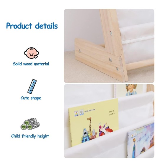 Детска Етажерка за Книги Дърво GINGER HOME, 6 Рафта, Монтесори 64x30x79 см Детска Етажерка за Книги Дърво GINGER HOME, 6 Рафта, Монтесори 64x30x79 см