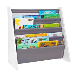 Детска Етажерка за Книги и Играчки, Органайзер за Съхранение, Библиотека - WHITE/GREY