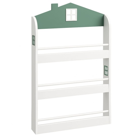 Детска Етажерка за Книги и Играчки GINGER HOME – Къщичка, 3 Рафта, Дърво, 60x12x106 см Детска Етажерка за Книги и Играчки GINGER HOME – Къщичка, 3 Рафта, Дърво, 60x12x106 см