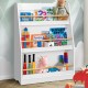 Детска Етажерка GINGER HOME, Дървен Органайзер за Книжки и Играчки, Бял Цвят, за Уютната Детска Стая Детска Етажерка GINGER HOME, Дървен Органайзер за Книжки и Играчки, Бял Цвят, за Уютната Детска Стая