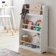 Детска Етажерка GINGER HOME, Дървен Органайзер за Книжки и Играчки, Бял Цвят, за Уютната Детска Стая Детска Етажерка GINGER HOME, Дървен Органайзер за Книжки и Играчки, Бял Цвят, за Уютната Детска Стая