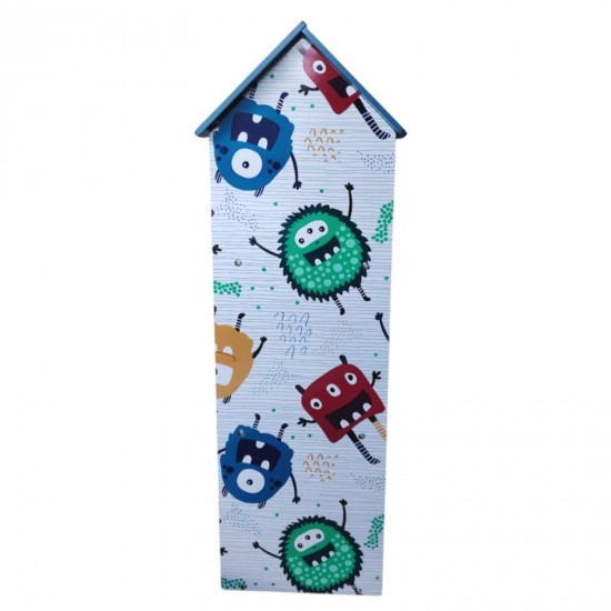 Детска етажерка GINGER HOME - Къщичка MONSTER, Синя за съхранение на играчки и книжки Детска етажерка GINGER HOME - Къщичка MONSTER, Синя за съхранение на играчки и книжки