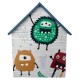 Детска етажерка GINGER HOME - Къщичка MONSTER, Синя за съхранение на играчки и книжки Детска етажерка GINGER HOME - Къщичка MONSTER, Синя за съхранение на играчки и книжки