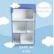 Детска етажерка GINGER HOME - Къщичка MONSTER, Синя за съхранение на играчки и книжки Детска етажерка GINGER HOME - Къщичка MONSTER, Синя за съхранение на играчки и книжки