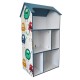 Детска етажерка GINGER HOME - Къщичка MONSTER, Синя за съхранение на играчки и книжки Детска етажерка GINGER HOME - Къщичка MONSTER, Синя за съхранение на играчки и книжки