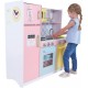 Детска Кухня GINGER HOME,  Дървена Играчка за Ролеви Игри с Цветен Дизайн, Размери 90x30x90 см
