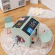 Детска Маса GINGER HOME с 2 Столчета - Мултиактивна Къщичка с Черна Дъска, Плот за Рисуване и Четене Детска Маса GINGER HOME с 2 Столчета - Мултиактивна Къщичка с Черна Дъска, Плот за Рисуване и Четене