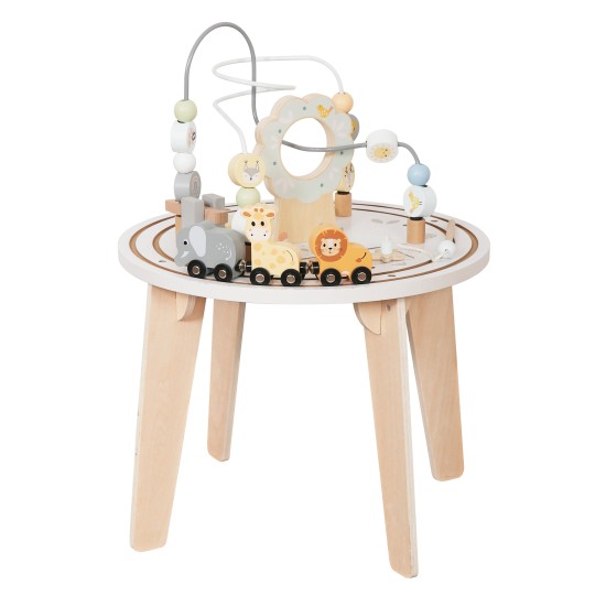 Детска Дървена Образователна Маса с Лабиринт и Мъниста GINGER HOME, 40x40x54 см Детска Дървена Образователна Маса с Лабиринт и Мъниста GINGER HOME, 40x40x54 см