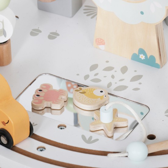 Детска Дървена Образователна Маса с Лабиринт и Мъниста GINGER HOME, 40x40x54 см Детска Дървена Образователна Маса с Лабиринт и Мъниста GINGER HOME, 40x40x54 см