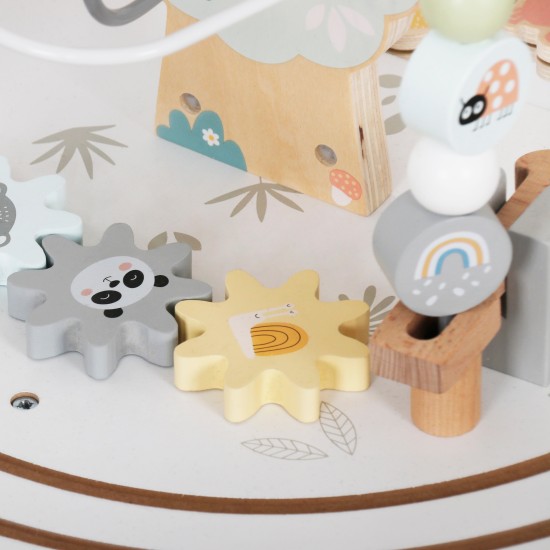 Детска Дървена Образователна Маса с Лабиринт и Мъниста GINGER HOME, 40x40x54 см Детска Дървена Образователна Маса с Лабиринт и Мъниста GINGER HOME, 40x40x54 см